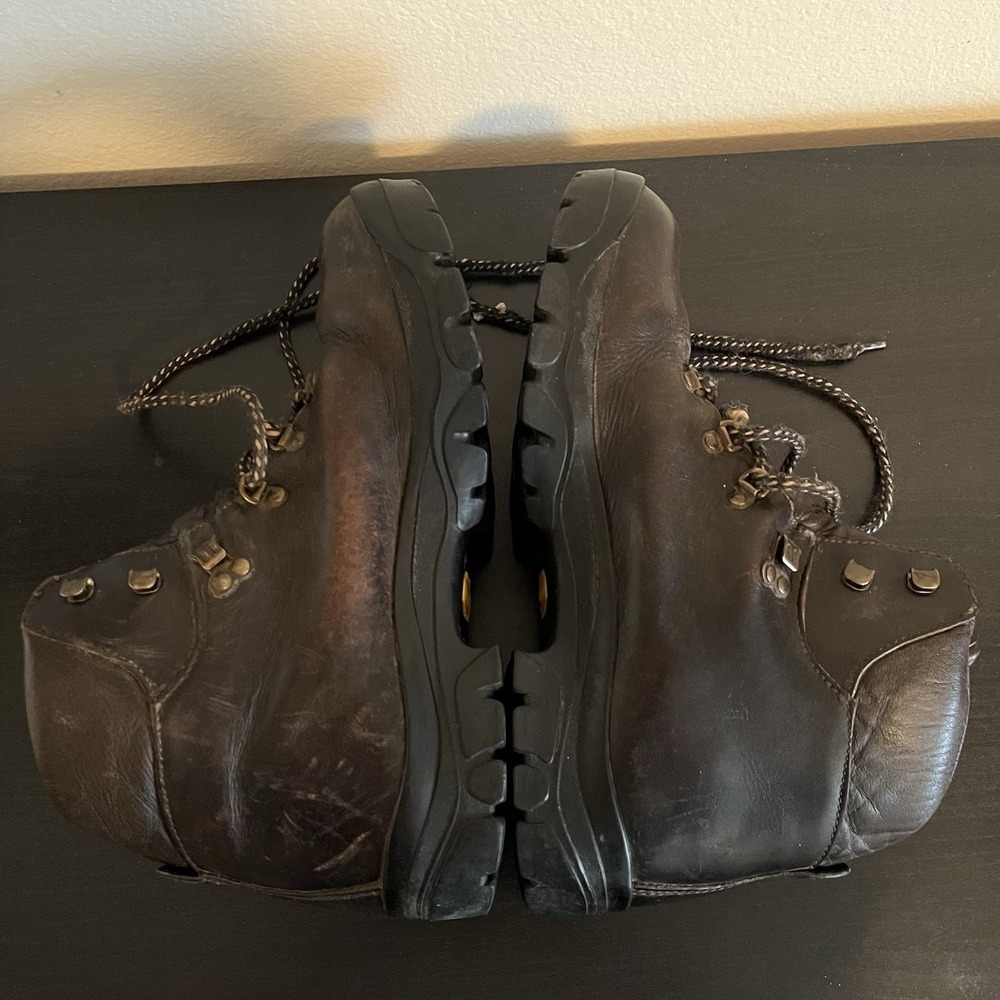 LL Bean Cresta Leather Hiking Boots Men's 12M Gore-tex Vibram Sole Romania Work - Picture 9 of 11